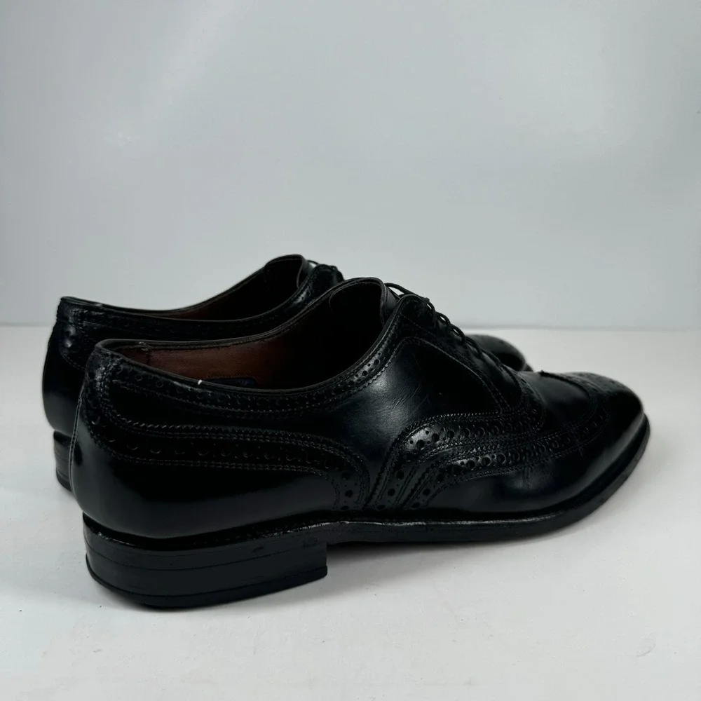 Allen Edmonds McAllister Men's 9.5C Black Leather Wingtip Oxford Dress Shoe 6215